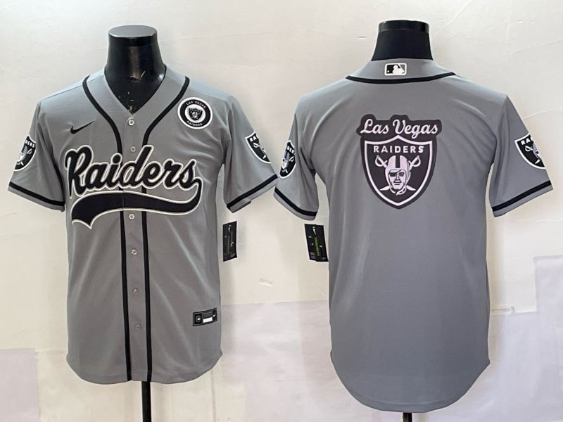 Men 2025 Oakland Raiders Blank Grey 3th generation Joint Name Nike Limited NFL Jersey style 073